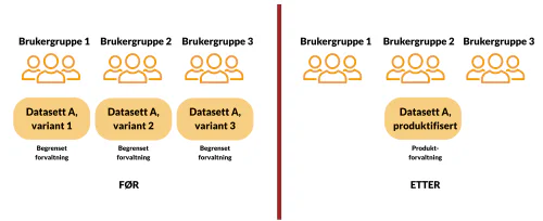 I stedet for mange varienter, lag ett dataprodukt du kan gjenbruke