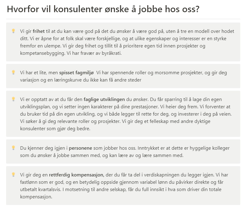 Tidlig versjon av verdibudskapet til Glitni til fremtidige medarbeidere – per november 2021 Tidlig versjon av verdibudskapet til Glitni til fremtidige medarbeidere – per november 2021